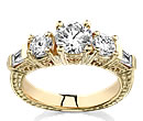 gold diamond engagement ring side diamonds