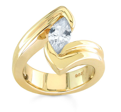 gold diamond tension rings