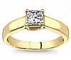 Solitaire Yellow Gold Trellis Setting For Princess or Asscher-cut