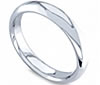 Ladies White Gold Chamfered Plain Wedding Band