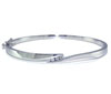 White Gold Four Stone Diamond Bangle Bracelet